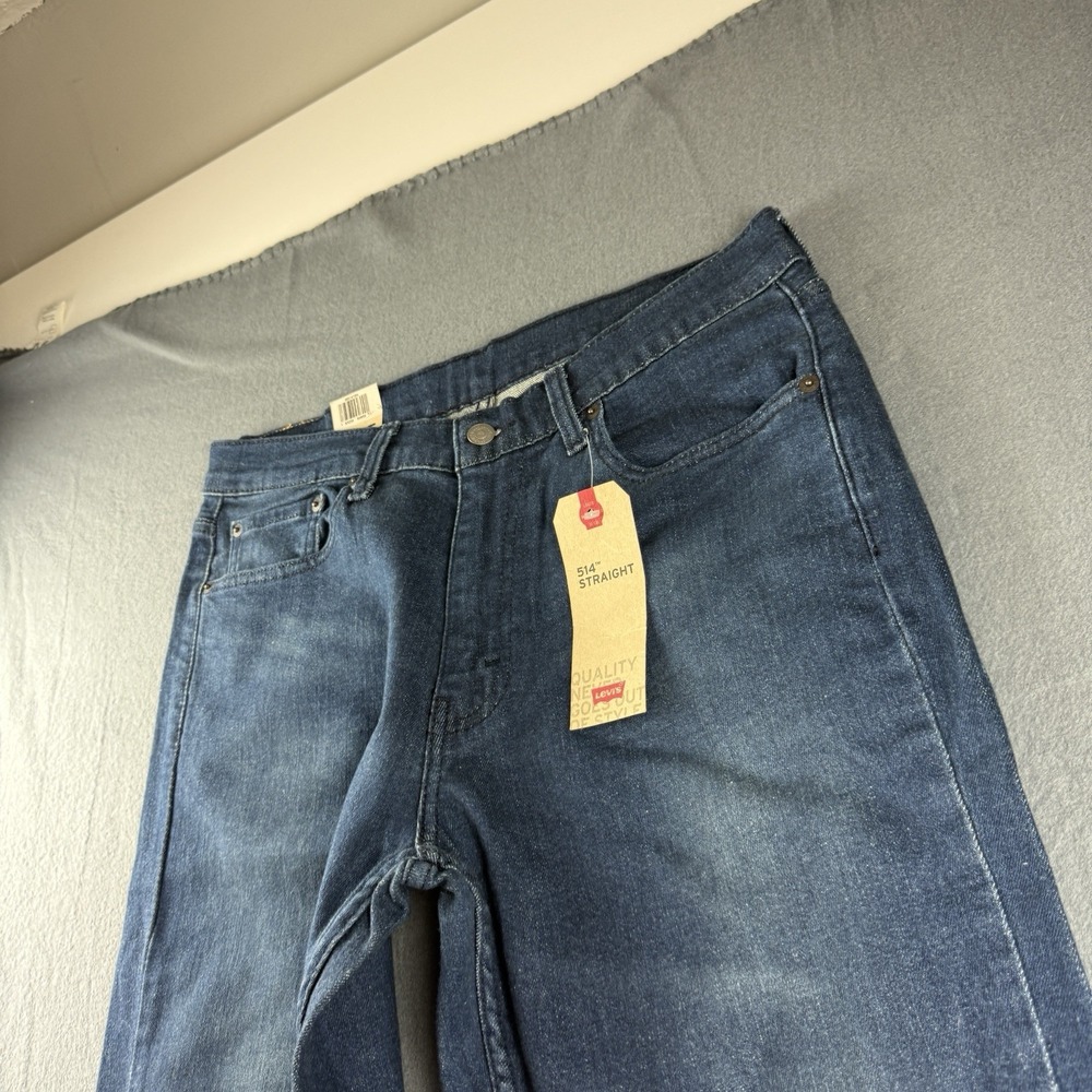 Levis 514 Jeans Men's 34x32* Blue Straight Leg Regular Fit Stretch Faded NEW